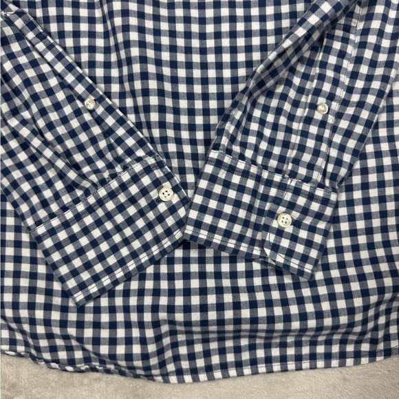 Bonobos Men’s Slim Fit Navy Blue White Gingham Plaid Button Front Shirt Large - Picture 14 of 15